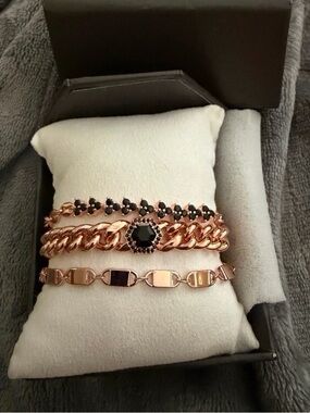 Bomb Party Luxe Bracelet Black Onyx on Rose Gold-Started From The Bottom
